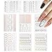 8 Blatt Nagelaufkleber Linien, Nagelsticker Selbstklebend Glitzer Nail Art Striping Maniküre Deko Nagel Streifen Aufkleber für Frauen, Mädchen, Anfänger(Silber, Rosegold, Gold)