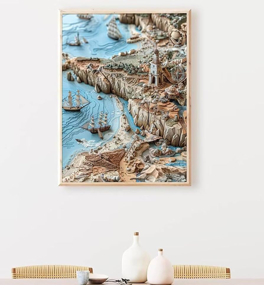 Amazon.co.jp: 数字塗り絵 風景 paint by numbers ボート 数字油画