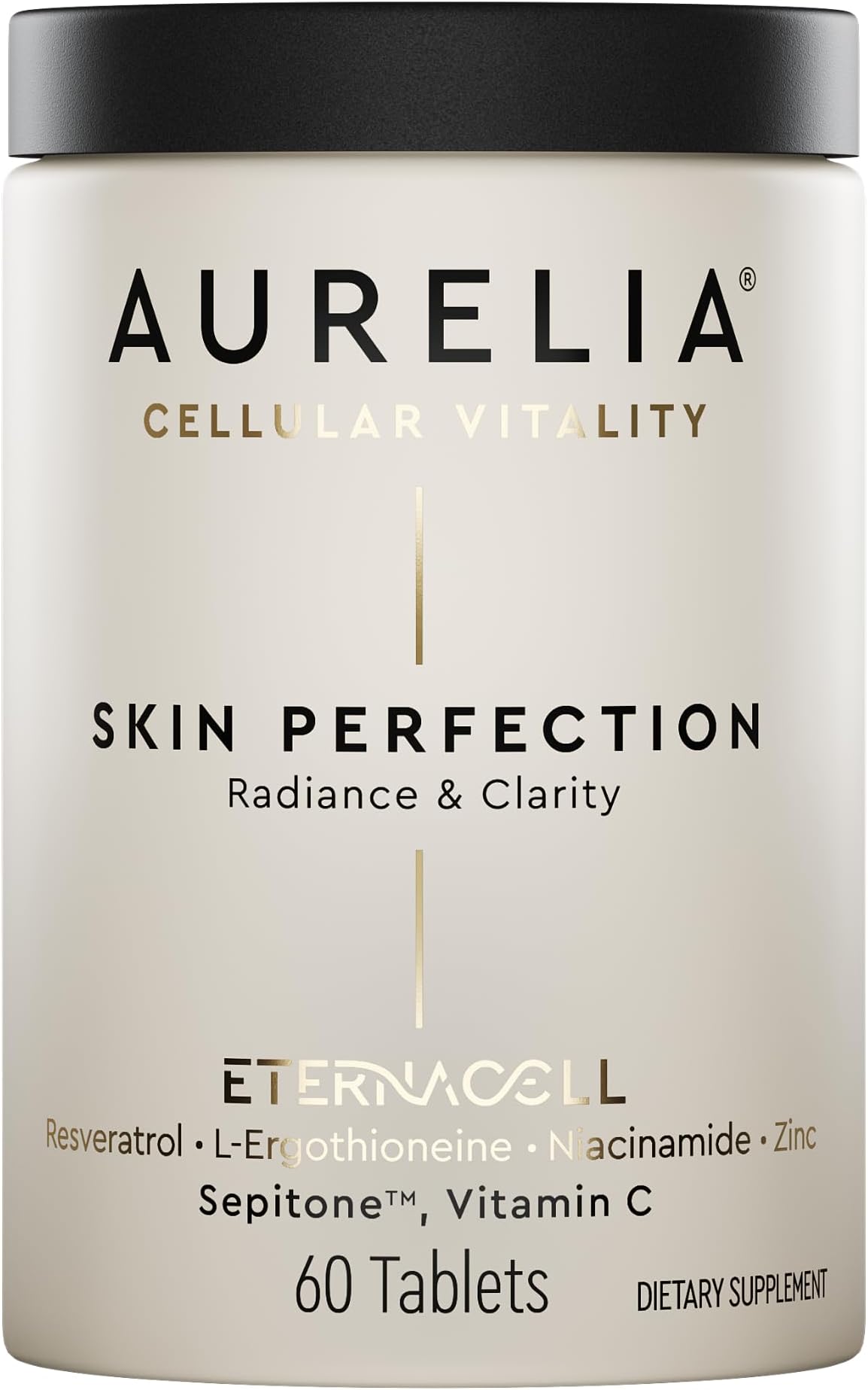AURELIA Skin Perfection | Advanced Cellular Anti-Aging Supplement | Enhance Skin Clarity, & Tone | with Zinc, Resveratrol, Niacinamide, Ergothioneine, & Vitamin C