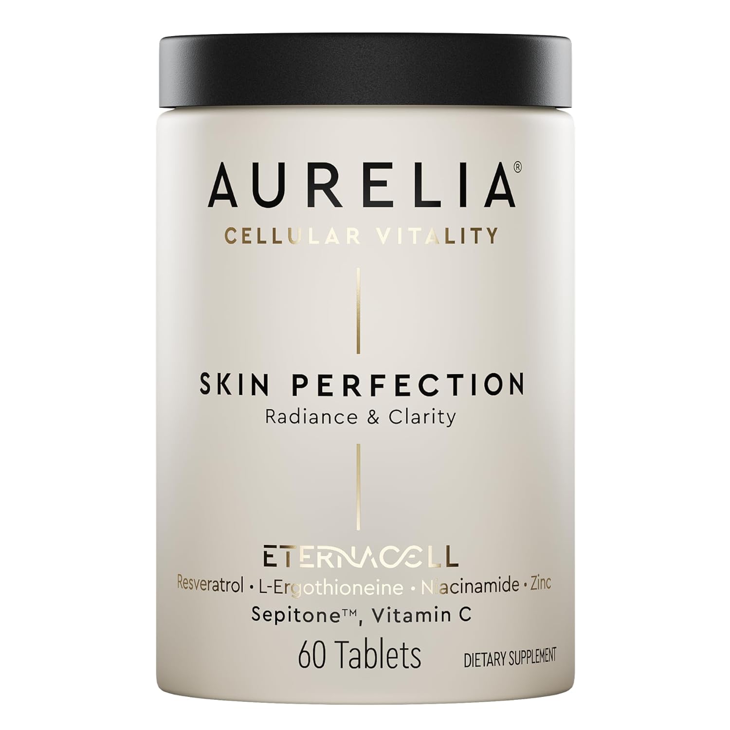 AURELIA Skin Perfection | Advanced Cellular Anti-Aging Supplement | Enhance Skin Clarity, & Tone | with Zinc, Resveratrol, Niacinamide, Ergothioneine, & Vitamin C