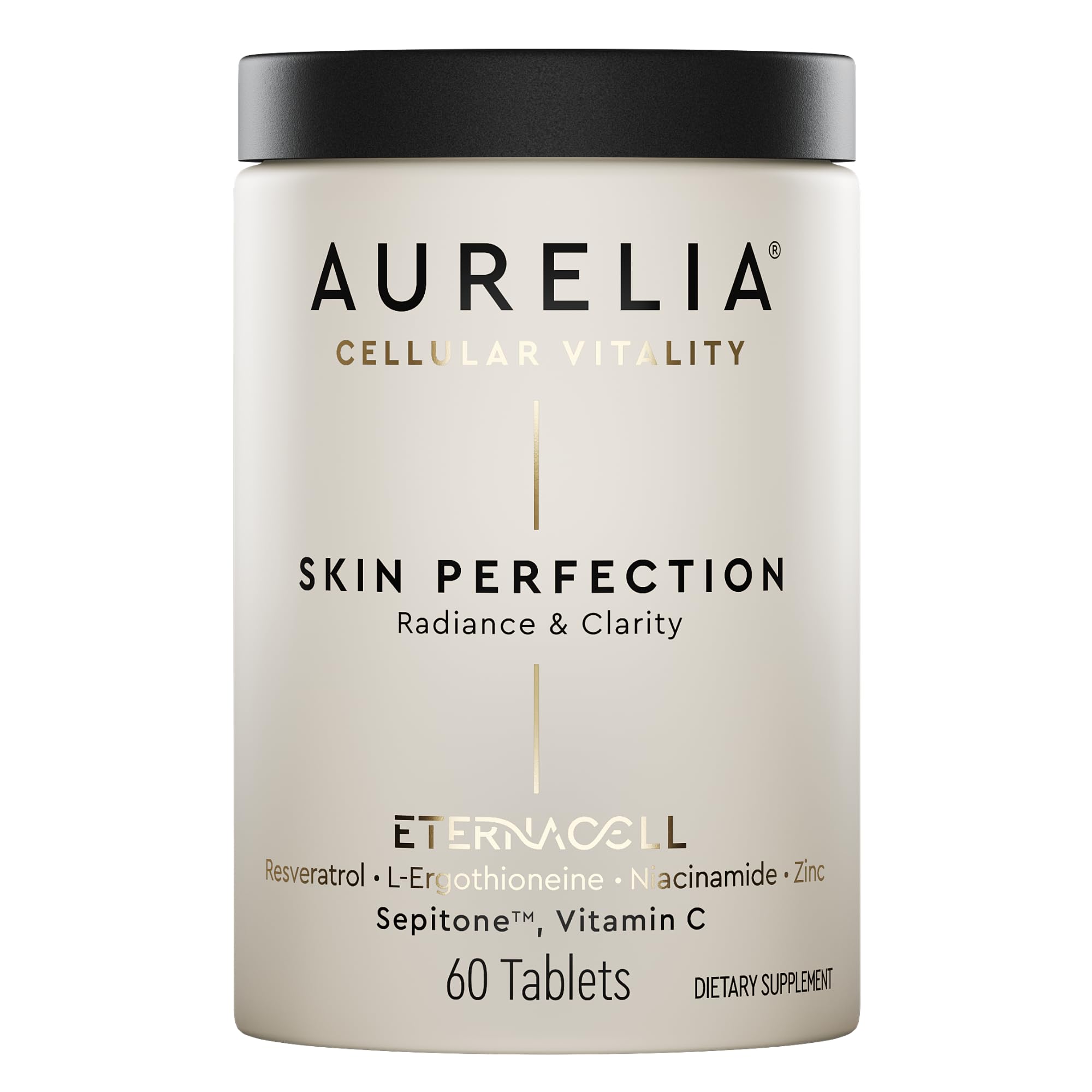 AURELIA Skin Perfection | Advanced Cellular Anti-Aging Supplement | Enhance Skin Clarity, & Tone | with Zinc, Resveratrol, Niacinamide, Ergothioneine, & Vitamin C