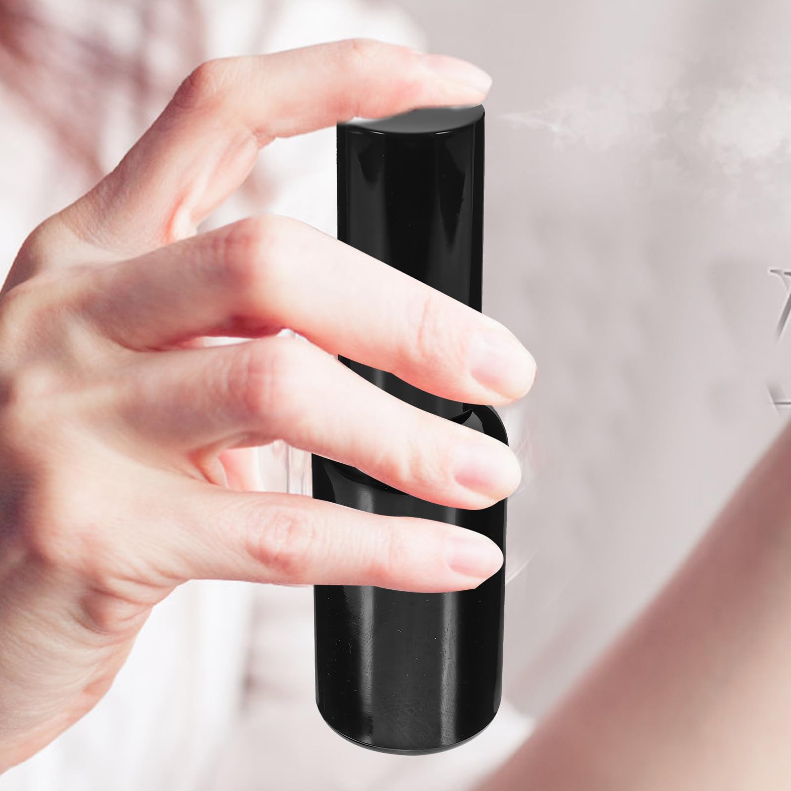 INOOMP 12 Stück Schwarze Glas Parfüm Reiseflasche 30ml Nachfüllbare Sprühflasche mit Luftdichtem Verschluss und Einfachem Gebrauch für Reisen und Kosmetik