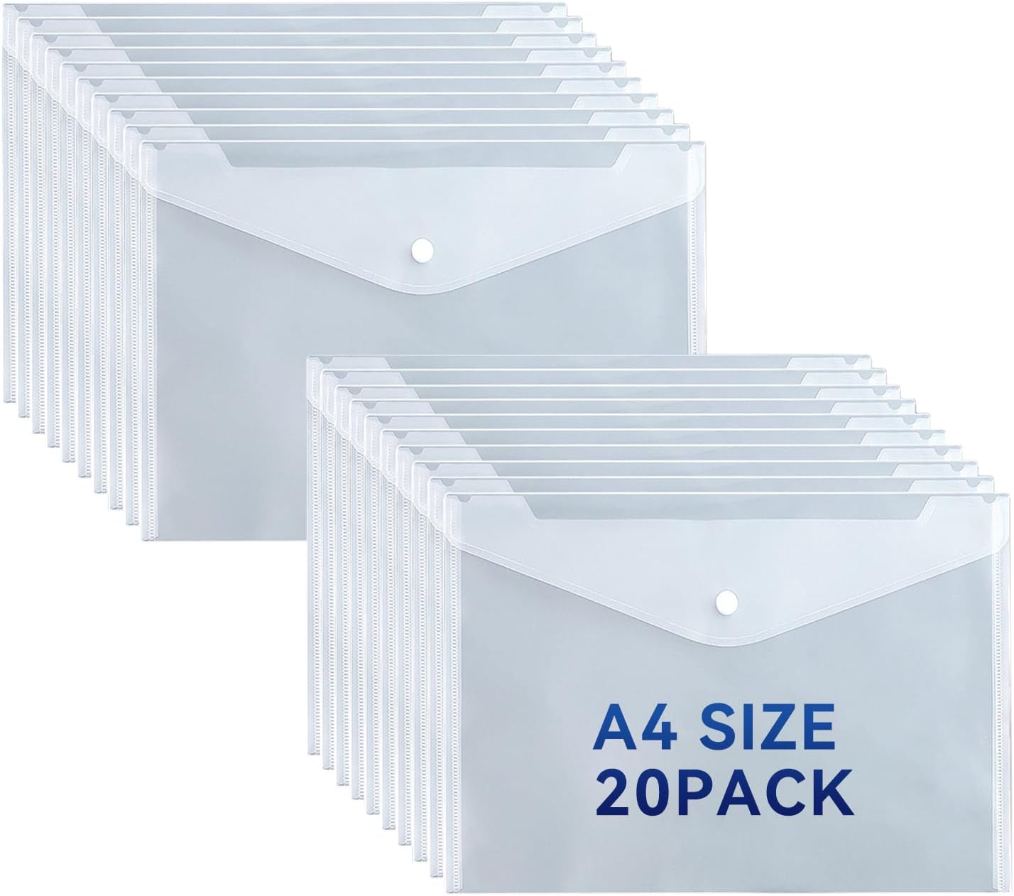 20 Pack Clear Plastic Document File Folder,Plastic File Jacket Sleeves