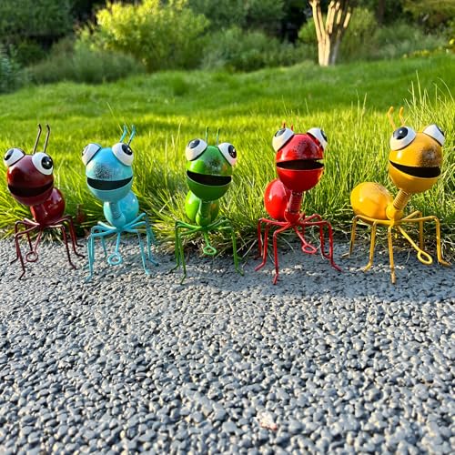 Cruis Cuka Metal Yard Art Cute Ant 5 Pcs Garden Decor for Outside Lawn Ornaments Porch Backyard Wall Sculpture Fence Decorations - Thumbnail 6