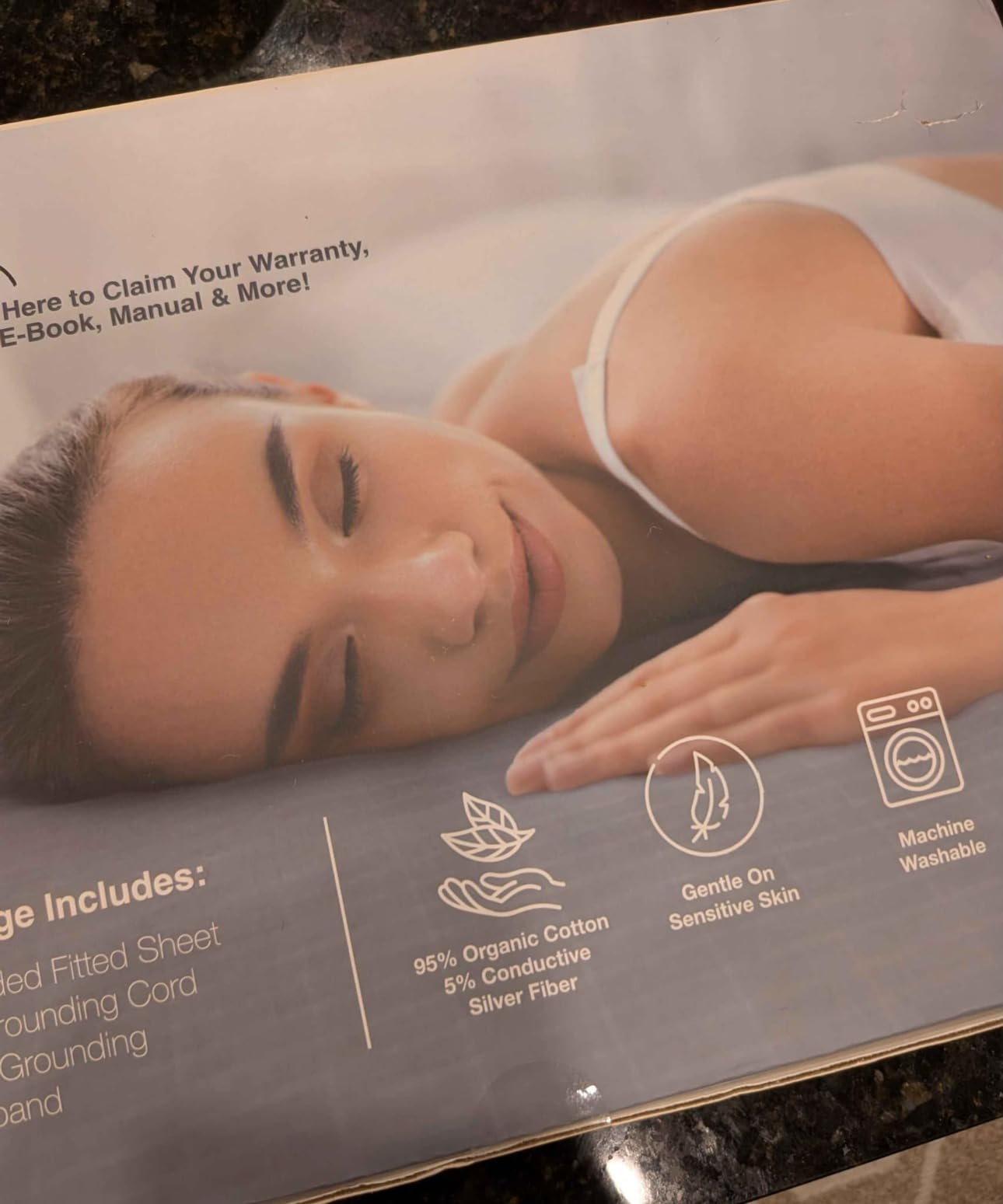 Fitted Grounding Sheets for Earthing, 5% Silver Fiber + 95% Certified Organic Cotton for Better Sleep and Pain Relief. Deep Pockets. Includes Grounding Wristband & Cords