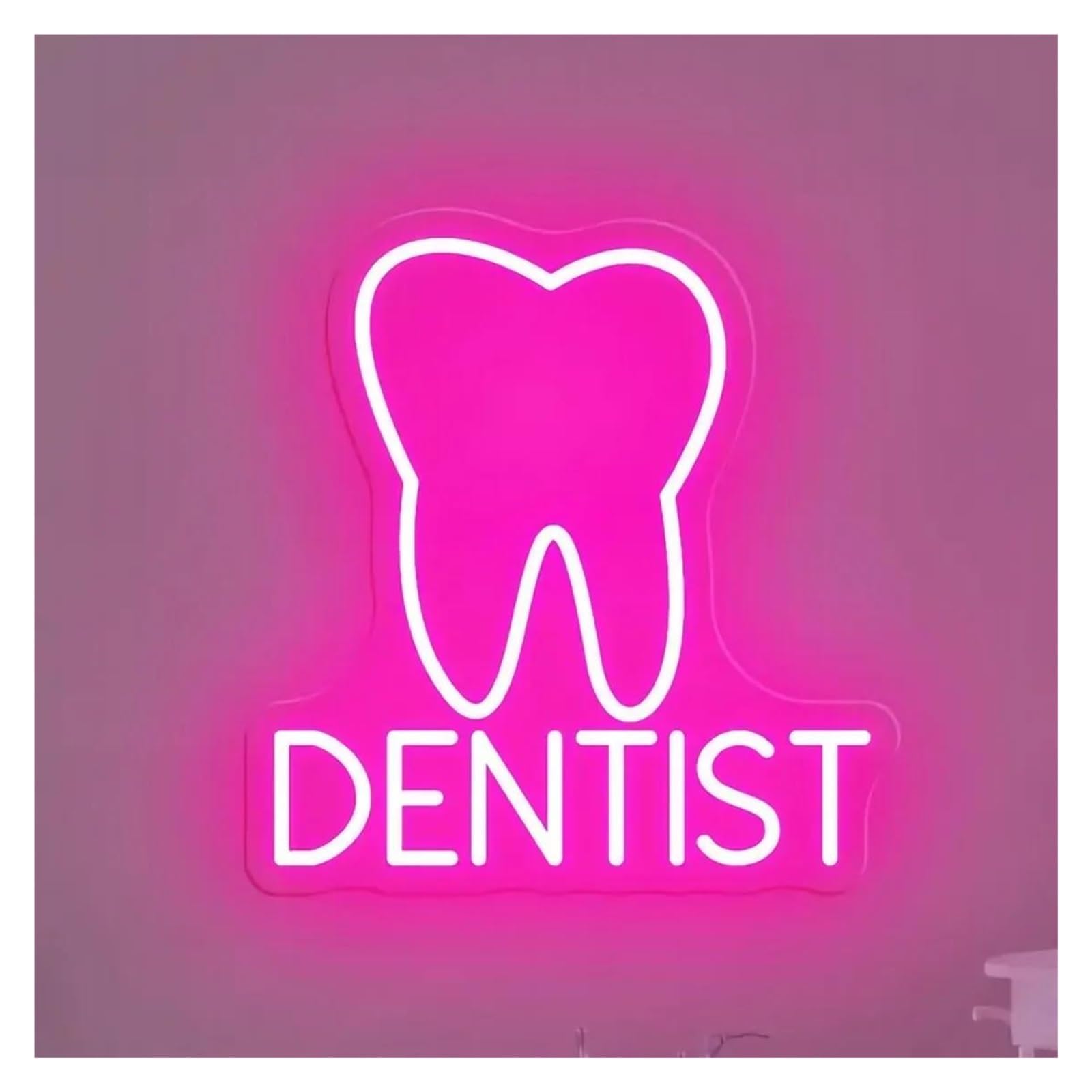 SHOUXI Sign Lamp Dentist Neon Sign Tooth LED Light Dimmable for Dental Clinic Office Art Wall Decor