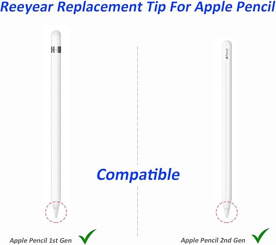 Replacement Tips Compatible with Apple Pencil 2 Gen iPad Pro Pencil, Logitech Crayon Digital Pencil - Apple Pencil iPencil Nib for iPad Apple Pencil 1 st/Pencil 2 Gen White 4 Pack