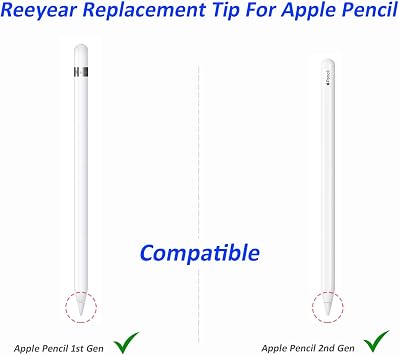 Replacement Tips Compatible with Apple Pencil 2 Gen iPad Pro Pencil, Logitech Crayon Digital Pencil - Apple Pencil iPencil Nib for iPad Apple Pencil 1 st/Pencil 2 Gen White 4 Pack