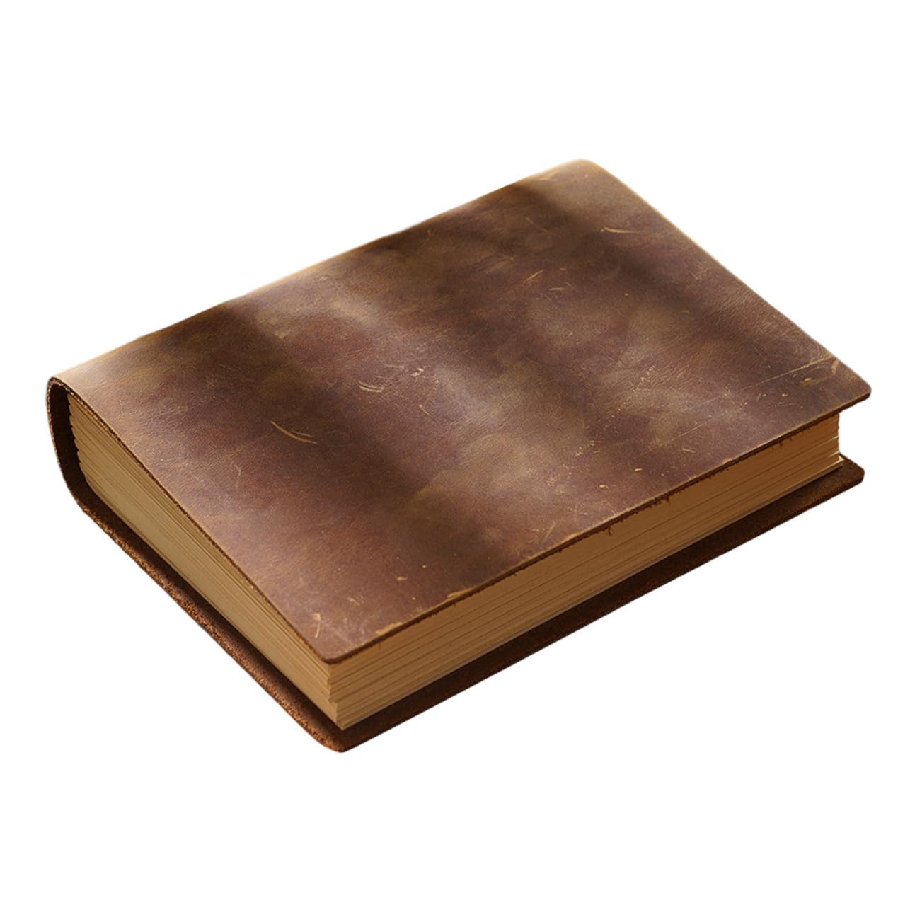 Taccuino Vintage in Pelle Bovina Marrone, Notebook Cartaceo | Pagine Interne Ispessite, Protegge i Fogli, per Studenti e Viaggiatori