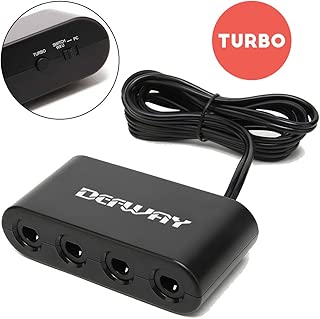 Defway Switch Gamecube Controller Adapter, Wii-U Gamecube Adapter for Super Smash Bros Ultimate, GC Controller Adapter for PC, with 4 Player Ports, Turbo Button, 75Inch Cable, No Lag No Driver Needed - coolthings.us