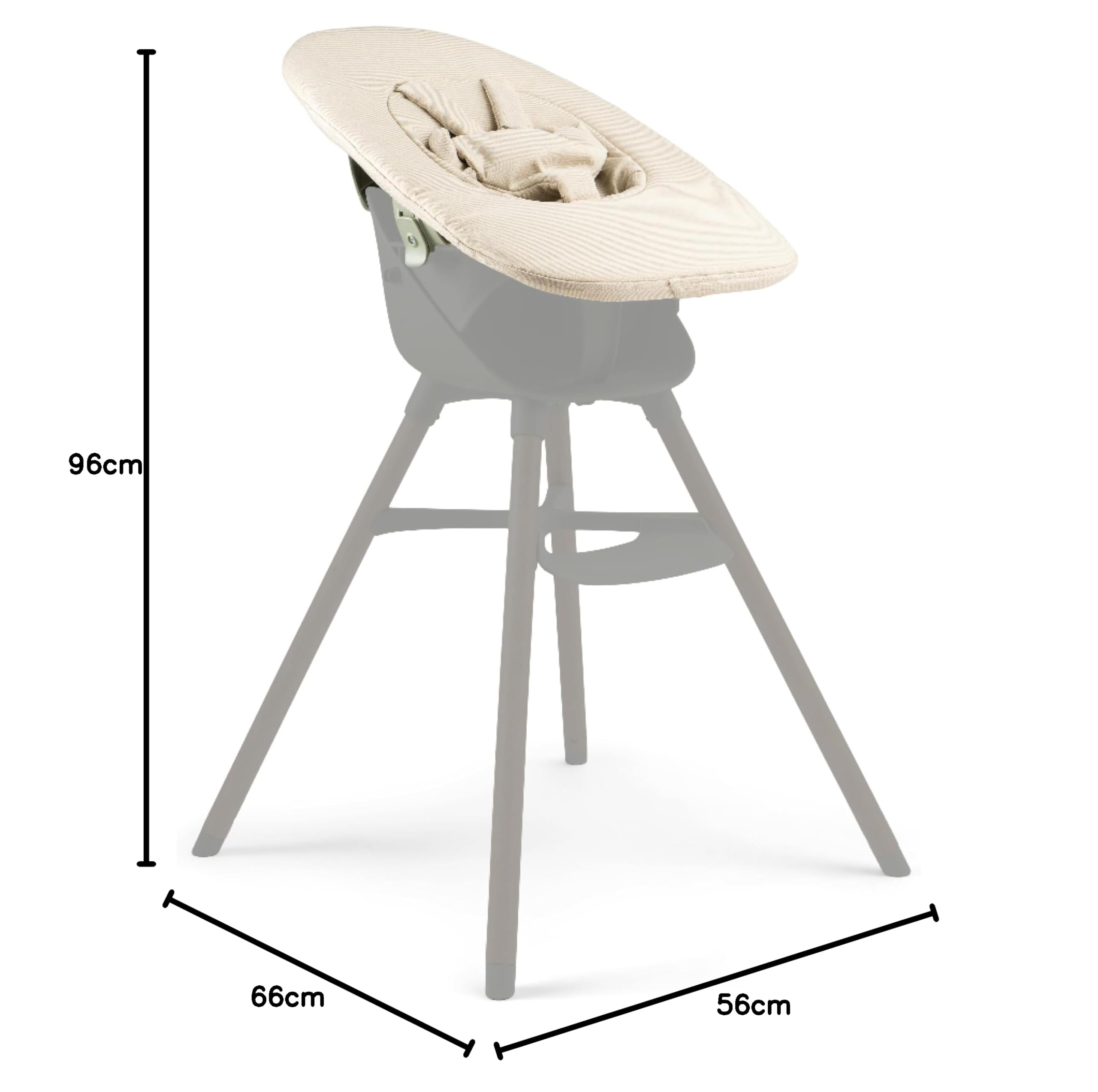 Ziza Newborn Neugeborenenaufsatz für Hochstuhl Beige - Speziell für den Ziza Hochstuhl zur Nutzung ab Geburt, 5-Punkt-Gurt für optimalen Halt, Aus Polyester