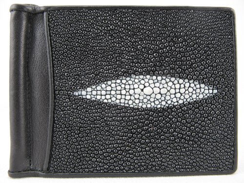 Genuine Stingray Skin Money Clip Slim Fold Wallet2