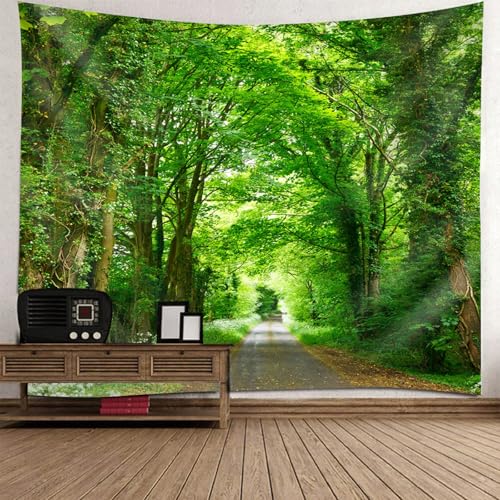 Tapisserie murale paysage forêt tissu suspendu déco salon grande tenture murale 150x150