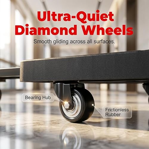 Foldable Silent Hand Truck, 2026 Small Collapsible Dolly Cart with Wheels, Upgraded 330 Lbs Capacity Convertible Heavy Duty Luggage Cart, Carrito para Cargar Cosas Con Ruedas for Moving, Shopping - Image 3