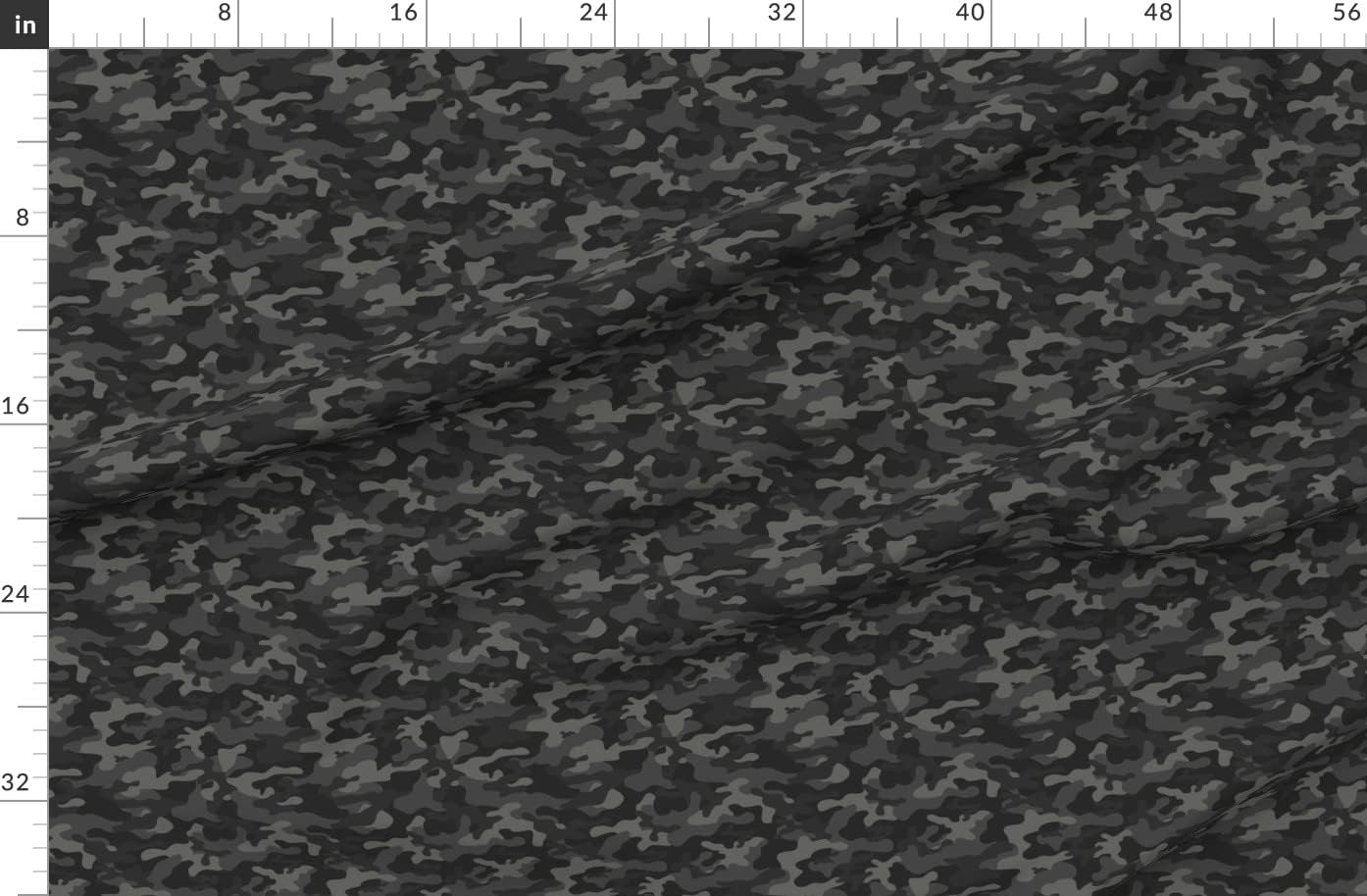 Spoonflower Fabric - Camo Black Gray Camouflage Athletic Printed on Denim Fabric by The Yard - Bottomweight Apparel Home Decor Upholstery