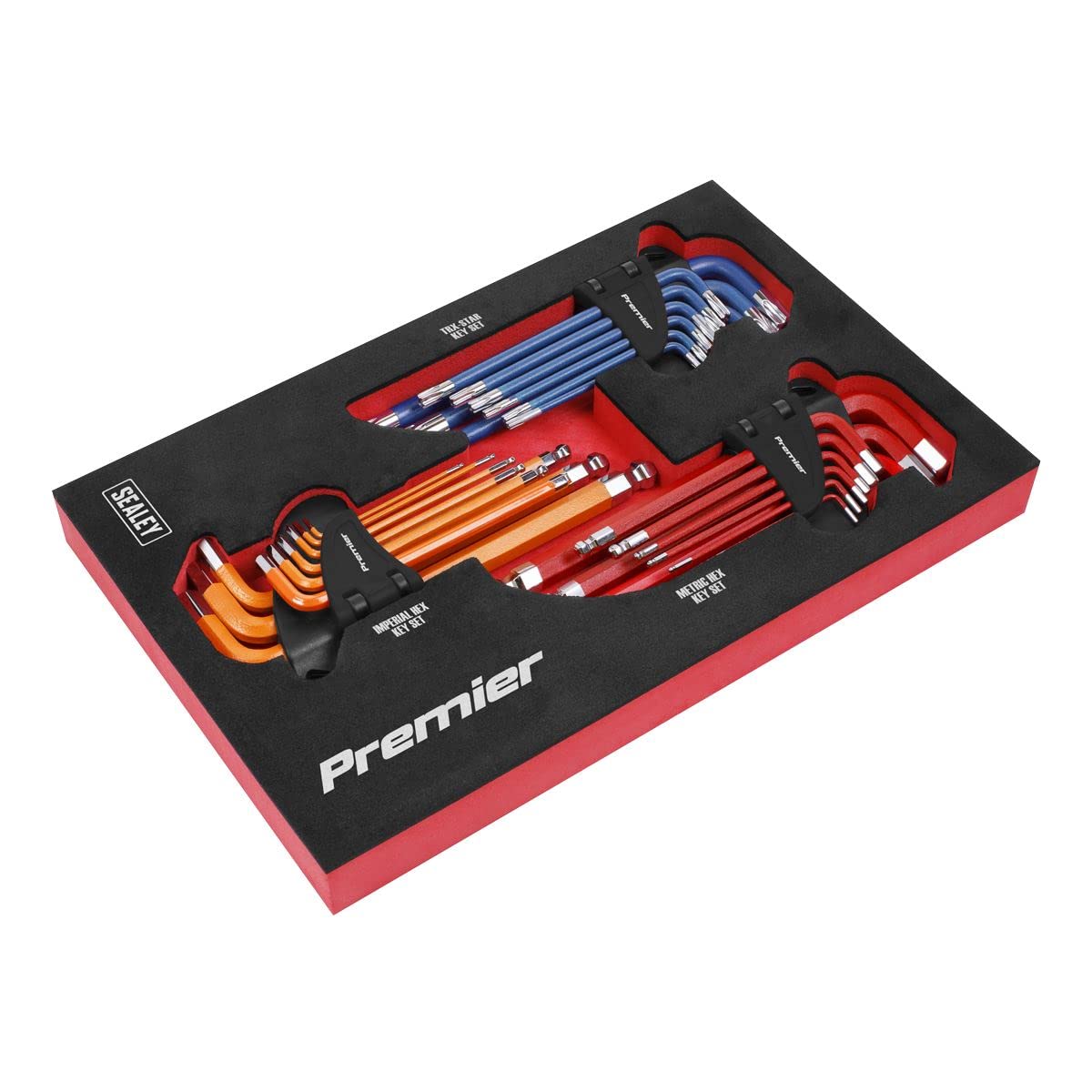 Sealey Master Hex Key Set 27 Pieces Anti Slip Coating EVA Storage Tray AK7179