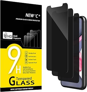 NEW'C for iPhone 11, iPhone XR Screen Protector Privacy 28° Tempered Glass