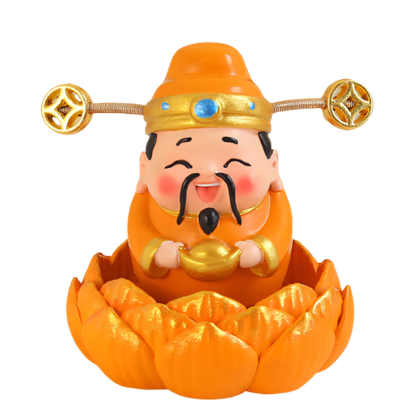 NVOQILIN God of Wealth Statues God of Fortunes Caishen Figurines Sculptures Fengshui Ornament Collectibles Desktop Decorations Cai Shen Statues