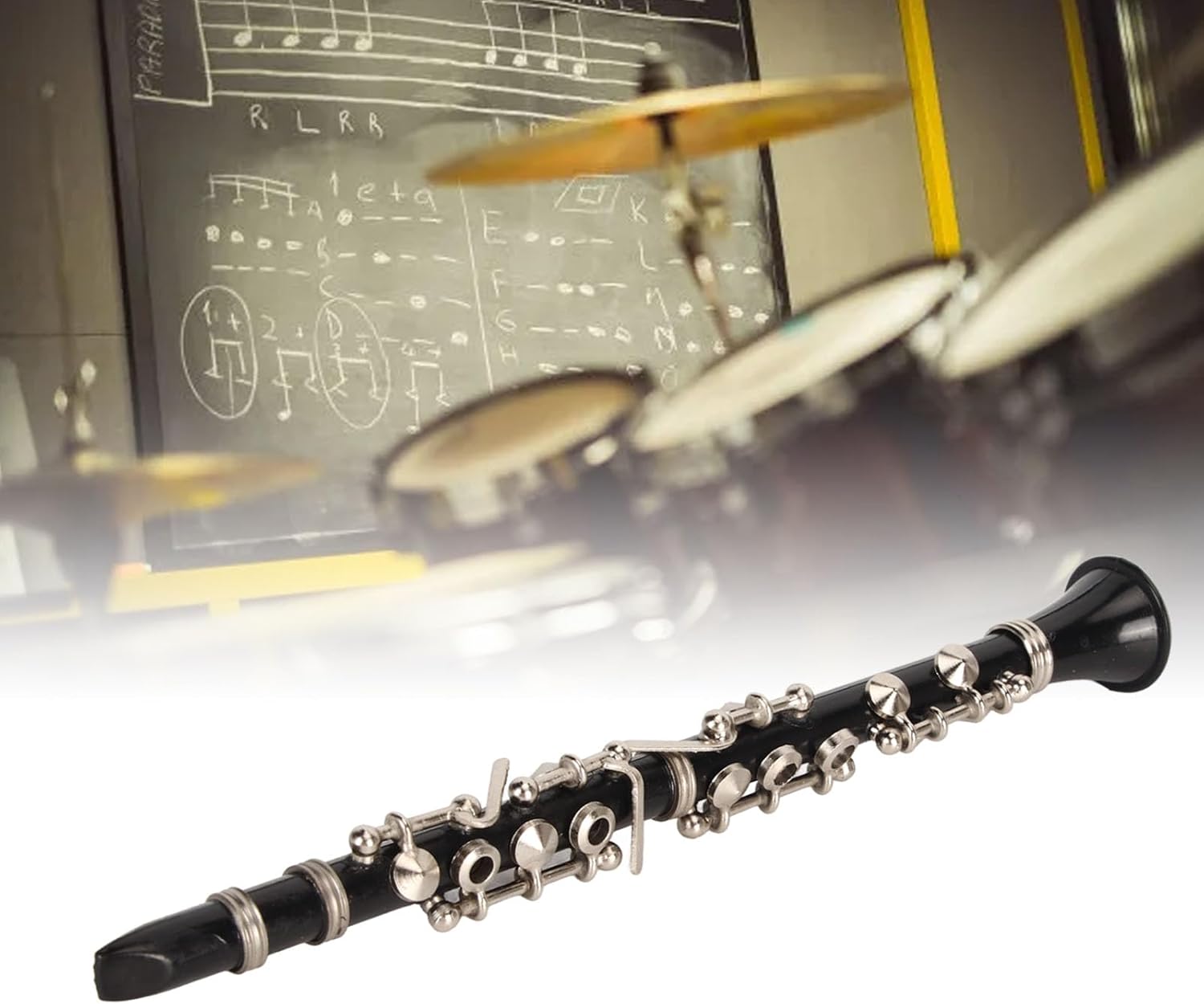 Mini Clarinet Musical Instrument Model, High Simulation Miniature Clarinet Model, Delicate and Realistic 13cm Stainless Steel for Music Room