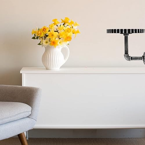 Miniatura 4 de Happyyami Estante de tubería Steampunk para tubería industrial, estante flotante de pared retro Steampunk, estante de engranaje rústico de hierro,