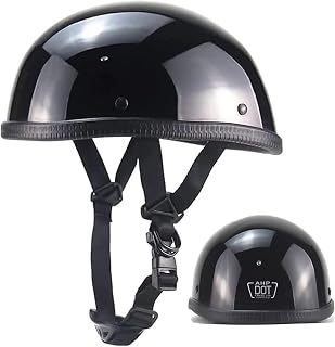 Small and Light Ultra-Thin Beanie DOT Approved Low Profile Open Face Half Helmets for Men Women,Adult Retro German Motorcycle Helmet for Cruiser Moped