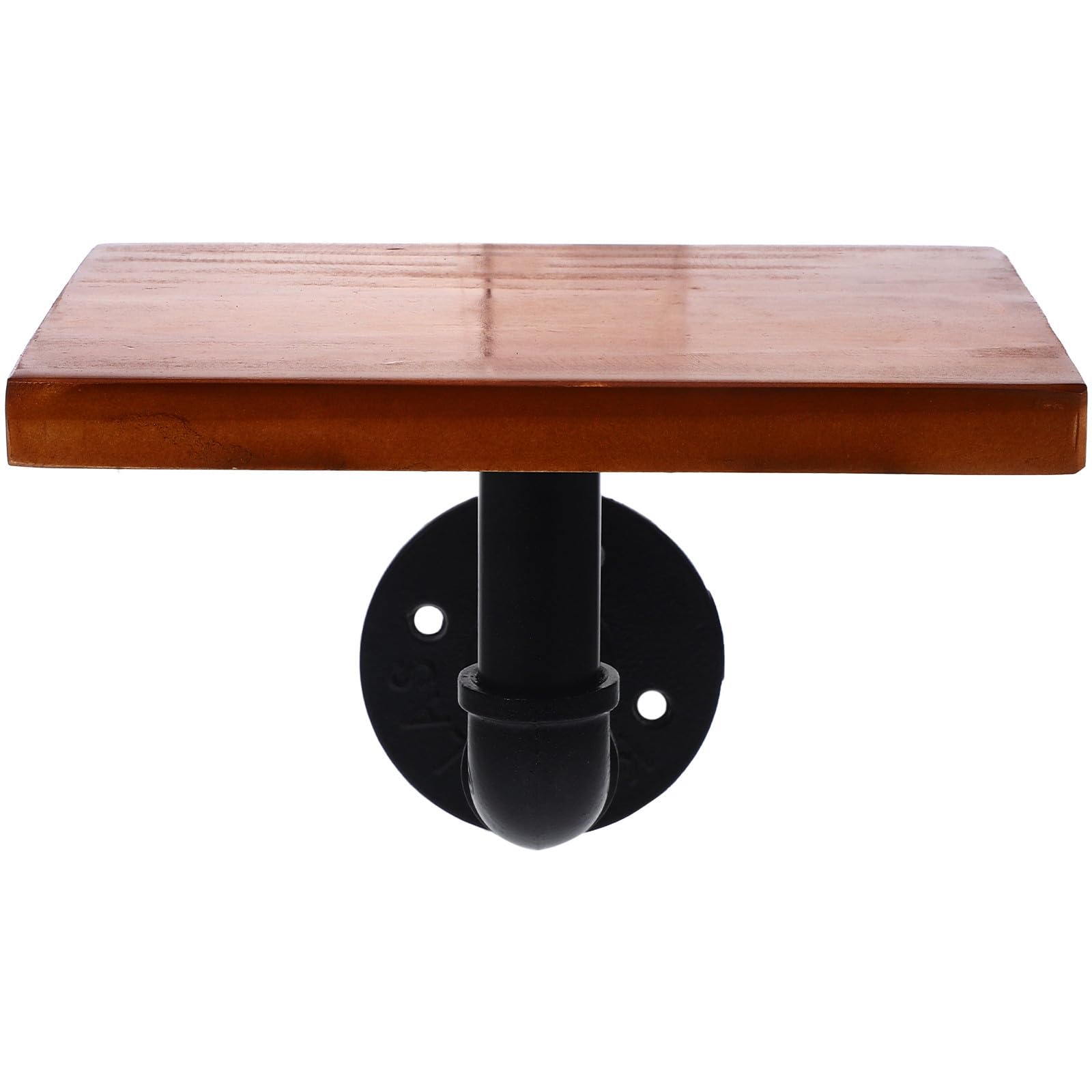 Étagère murale bois massif haute résistance pour supporter décoration et luminaire rétro