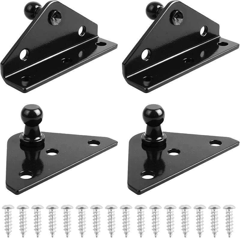 Suportes de montagem para amortecedor a gás YGDMD com esfera de 10 mm – Kit com 4 suportes e 16 parafusos