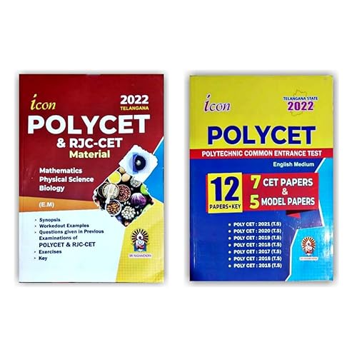 POLYCET and RJC-CET 2022 Material with 7 Previous papers and 5 Model Papers for Telangana State