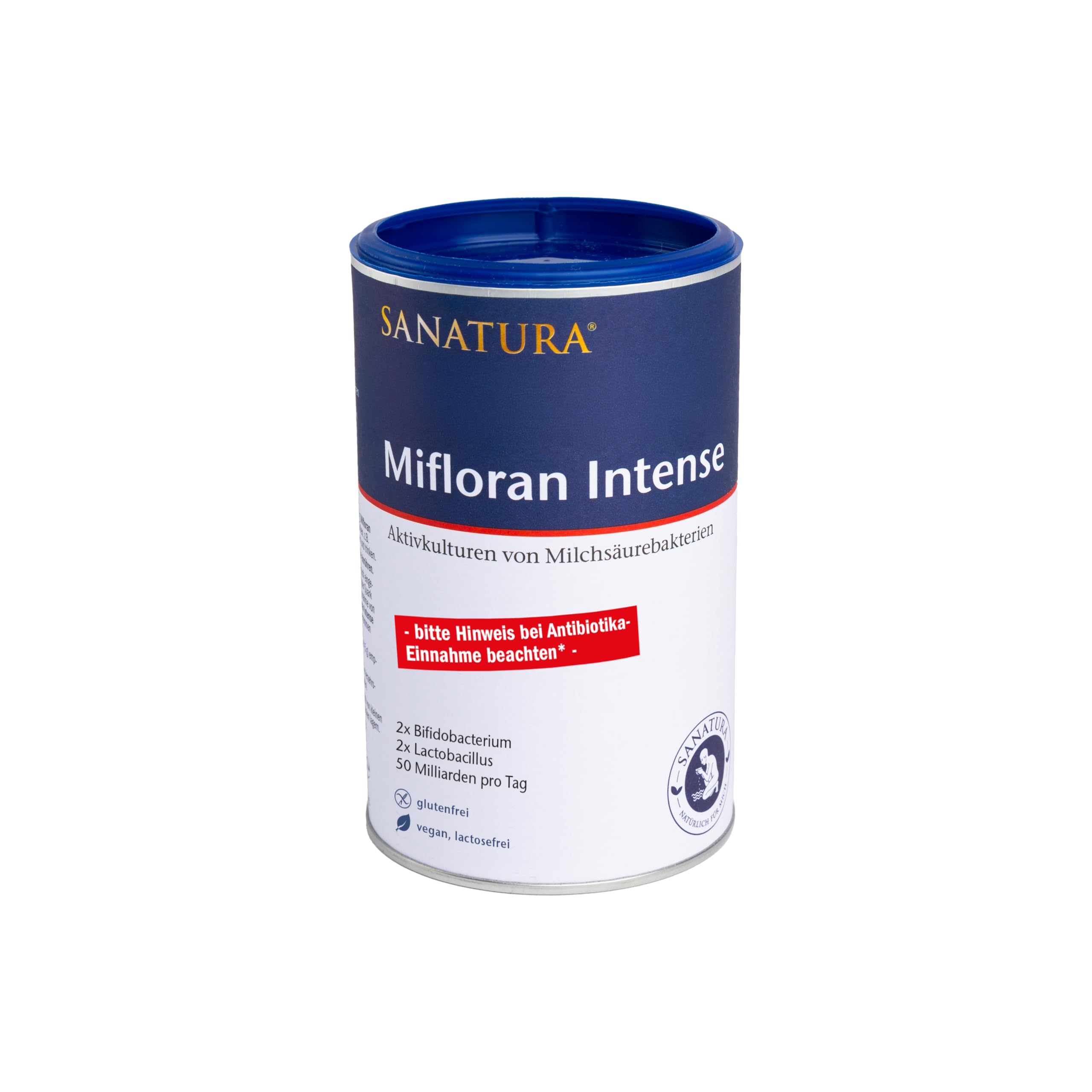 Sanatura Mifloran Intense – 200 g – hochdosierte Milchsäurebakterien – 50 Mrd KBE pro Tagesdosis – Darmflora-Aufbau während und nach Antibiotika – vegan und laktosefrei