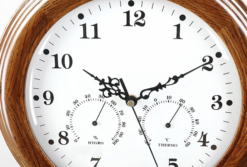 Retro Desk Clock and Table Clock Solid Wood Desk Clock, European Retro Desktop Clock, Living Room Classic Creative Minimalist Desk Clock Pendulum Pieces 13.6 "× 12.6" × 4.7" Shelf Clock