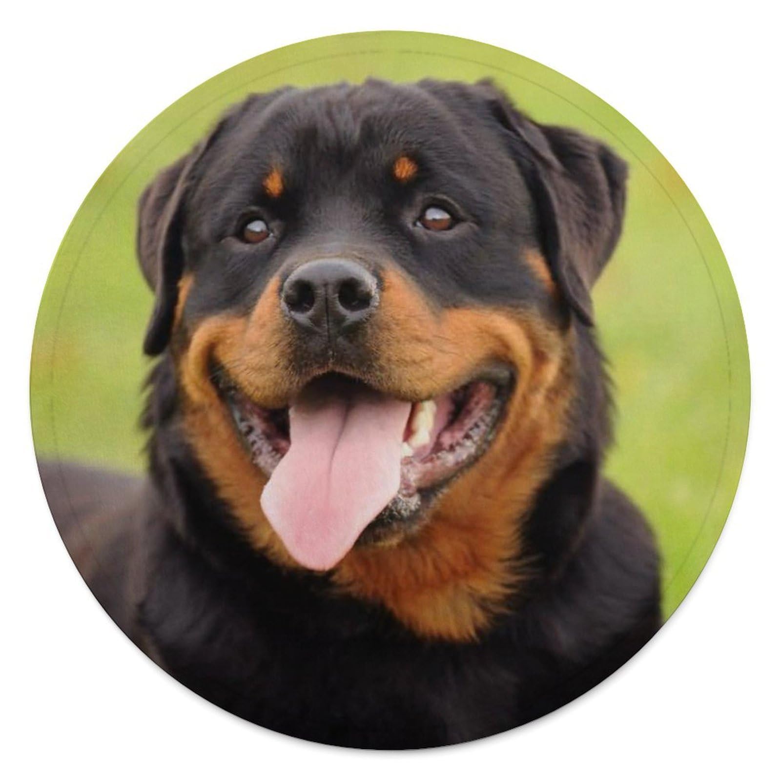 FekiLoot Rottweiler Round Flannel Throw Blanket, 59.1 Inch Diameter Single Sided Printed Fleece Blanket, Multipurpose Foldable Decor Cover for Couch Office Camping Home Furnishing