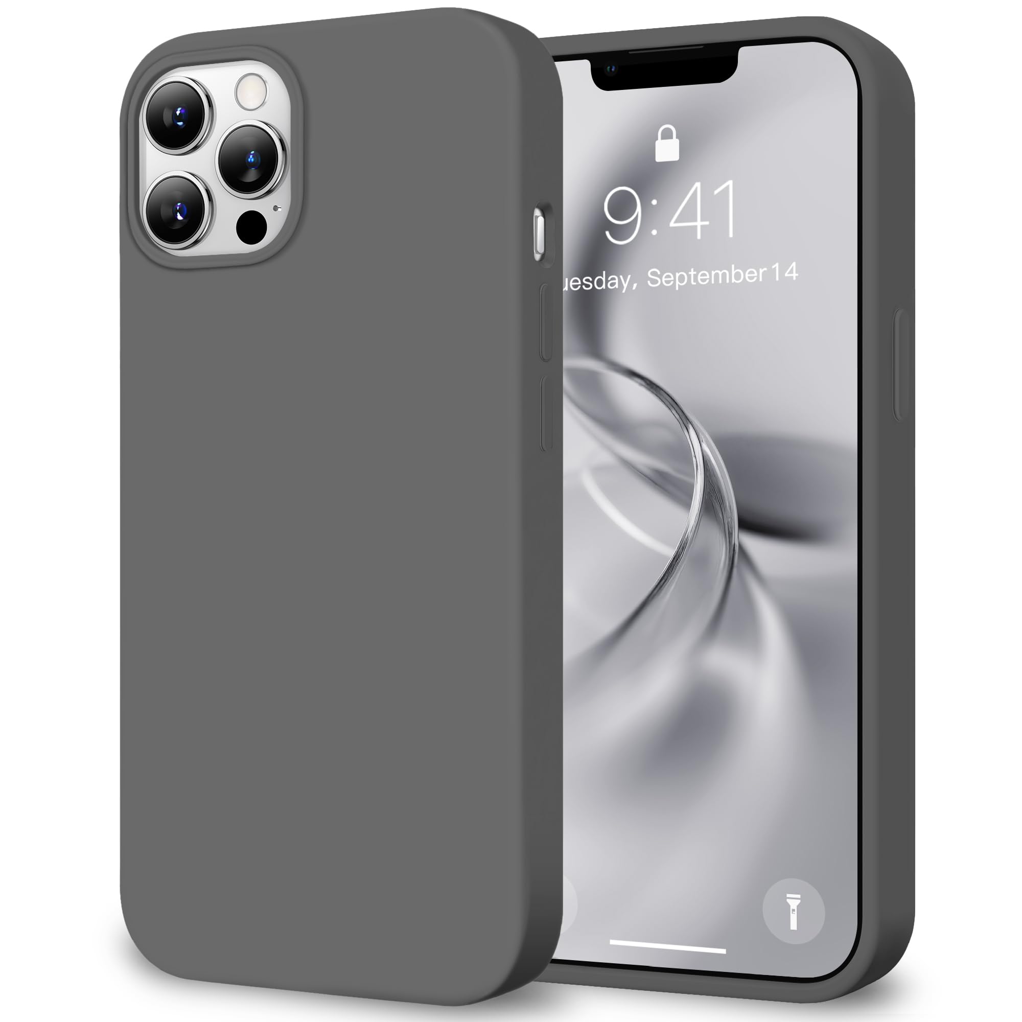 Coque iPhone 12 / 12 Pro silicone gris HOOMIL protection anti-choc - 8