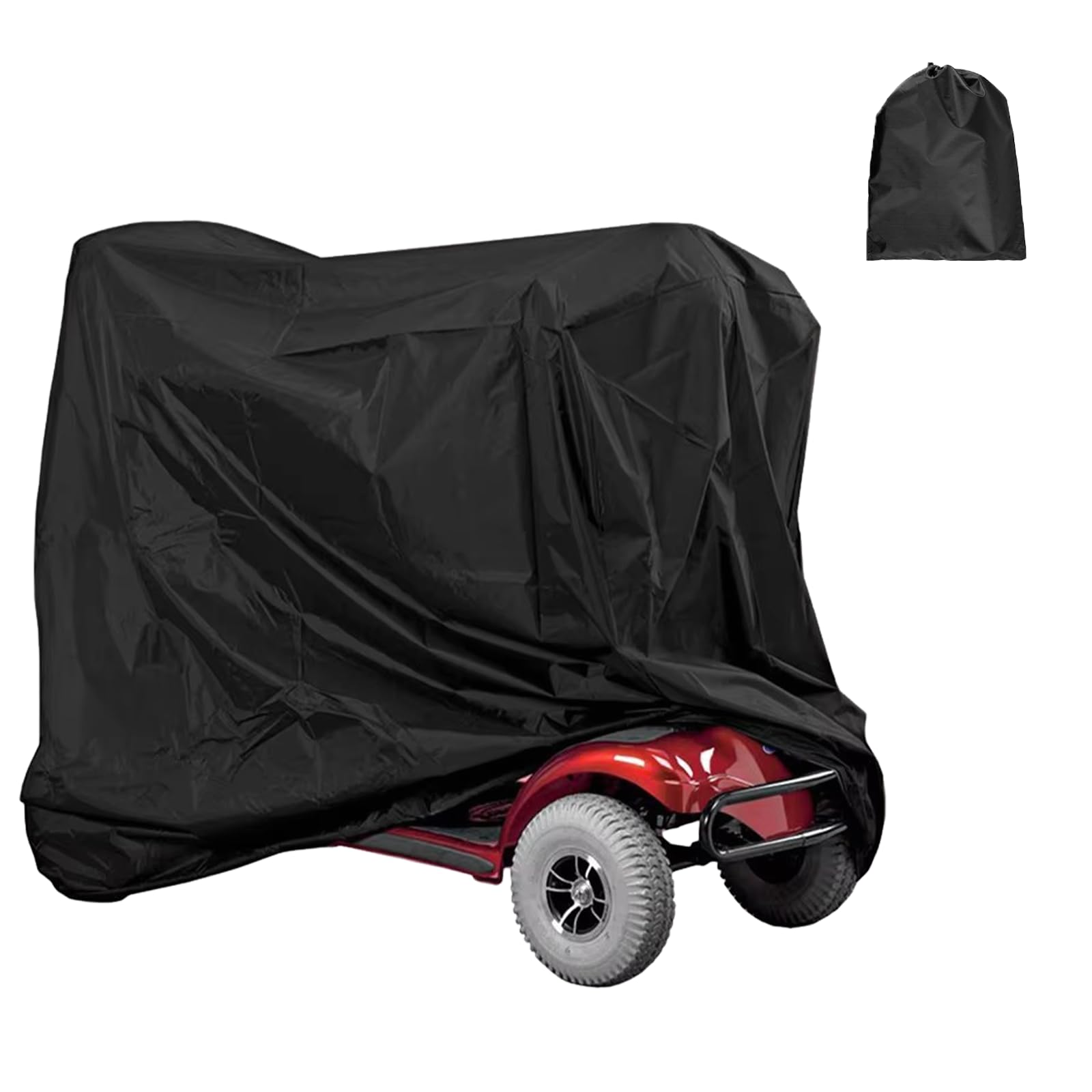 Cover for Mobility Scooter,Heavy Duty Mobility Scooter Cover with Storage Bag, 210D Oxford Waterproof Anti-uv Wheelchair Storage Cover for Outside Storage,Prevent Rain Wind Dust Sun fits (140X66X91cm)