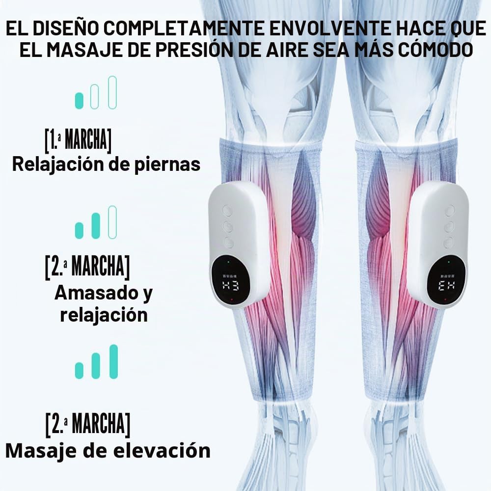 Masajeador de Pantorrillas, Inalámbrico Masajeador Pantorrillas, Piernas Recargable masajeador con 3 Modos y 3 Intensidades para Piernas Cansadas y Doloridas Muscular, Relajación Muscular