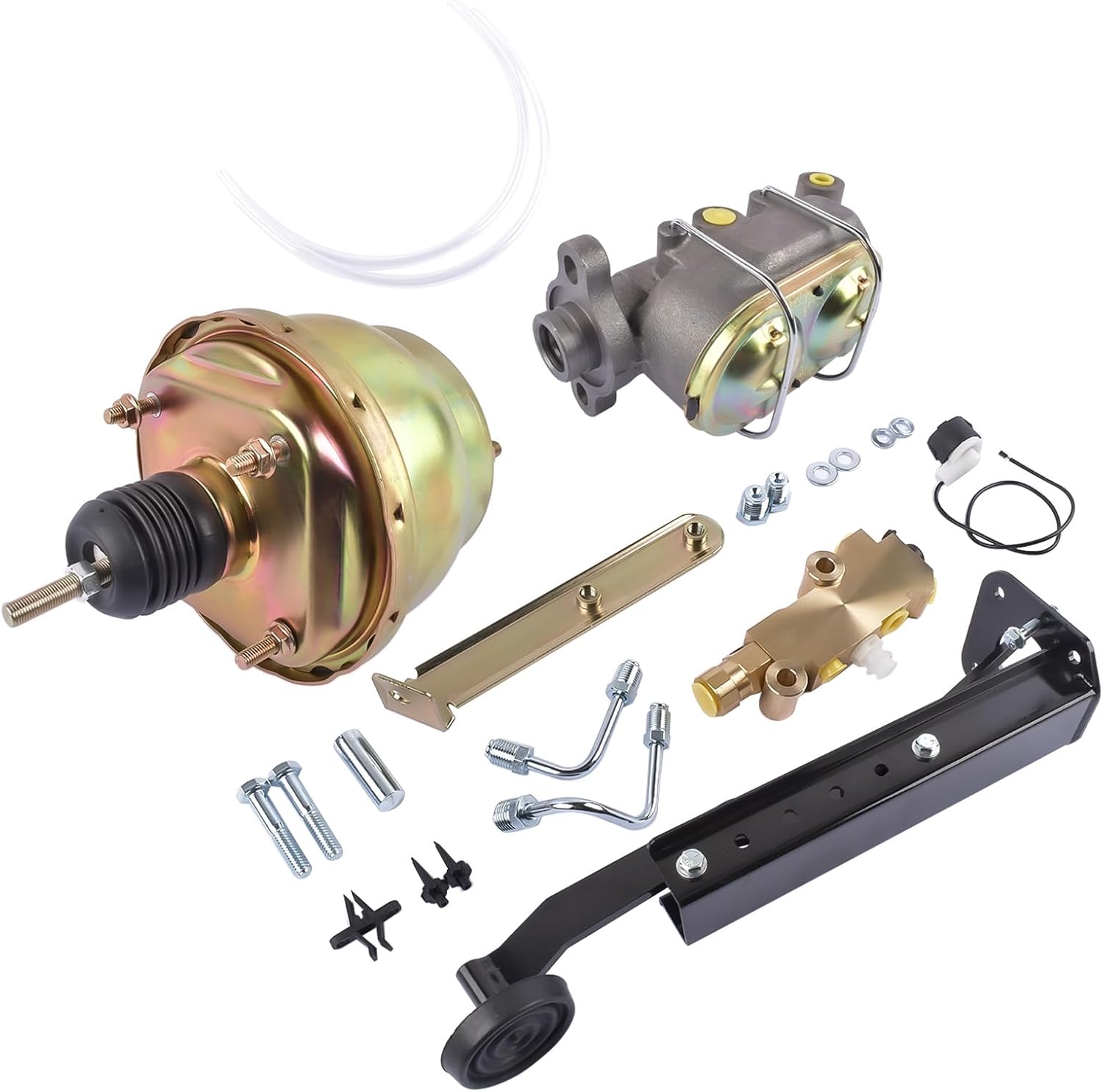 Universal 7'' Dual Booster Master w/ 1" Bore + Disc/Drum Proportioning Valve Kit
