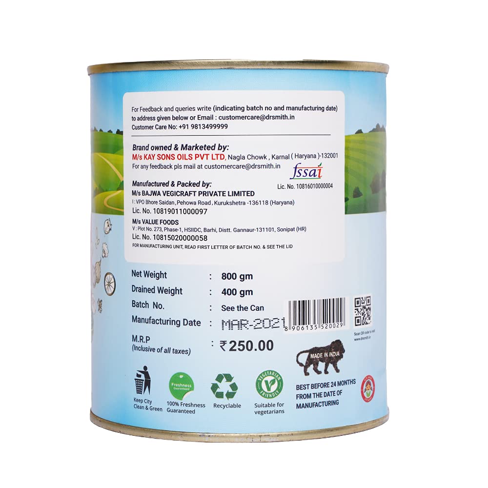 DR. SMITH Button Mushroom Extra Large 800 GMS - Canned 1