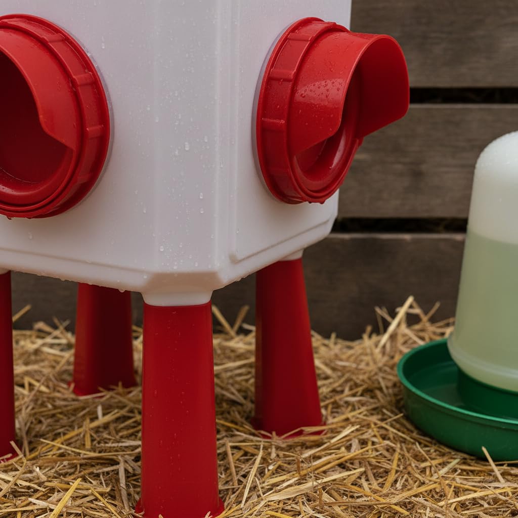 Gralara Mangiatoia per Uccelli da Cortile con, Set Alimentatore e abbeveratoio Automatico per pollame, Materiale Ispessito