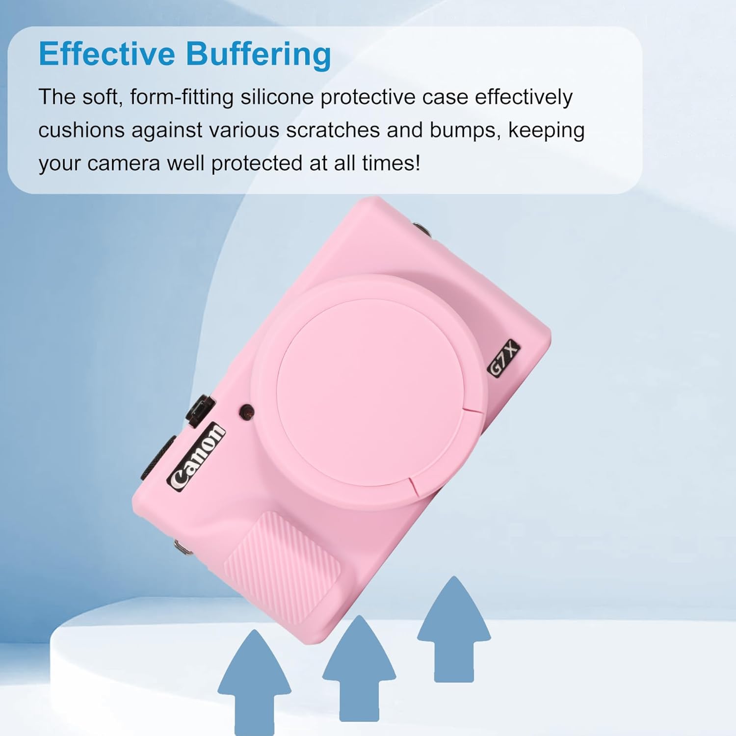 Case for Canon PowerShot G7X Mark III Digital Camera, Travel Lightweight G7X Mark 3 Accessories, Full Protection Soft G7X Mark 3 Silicone Case Detachable Lens Cover Protective Cover (Pink) - Image 6