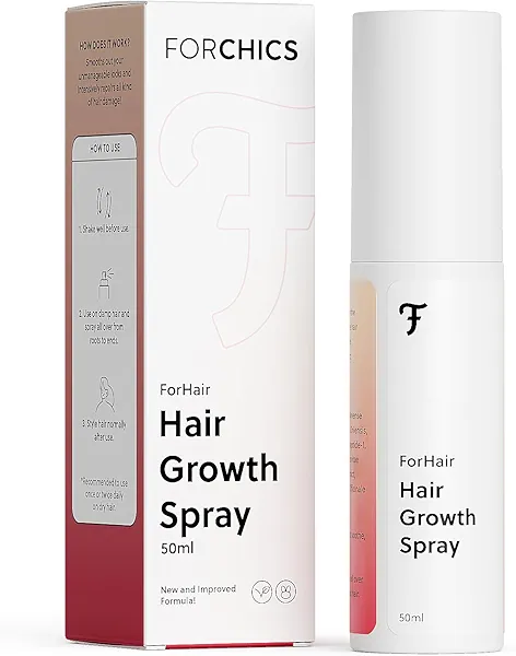 Revolutionary Hair Regrowth Serum - Fights Hair Thinning & Hair Loss - Strengthens, Thickens and Accelerates Hair Growth- Non Greasy and Hormone Free Spray For Scalp- 50ml - Forhair