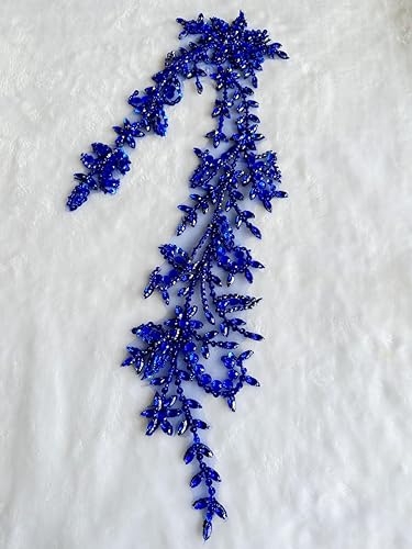 Vista 86 de PLune Diamantes de imitación acrílicos brillantes hechos a mano en apliques de encaje, cuentas de costura, parches para accesorios para vestido