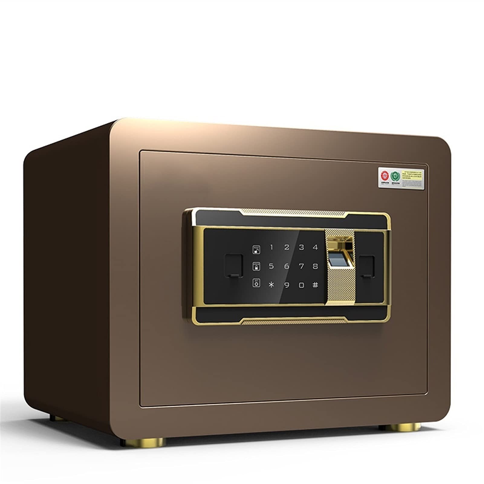 Coffre-Fort numérique pour la Maison avec Reconnaissance d'empreintes digitales, Coffre-Fort pour la Maison, Petit Mot de Passe Invisible, Bureau, Mini Table de Chevet de 25 cm, Tout en Acier,