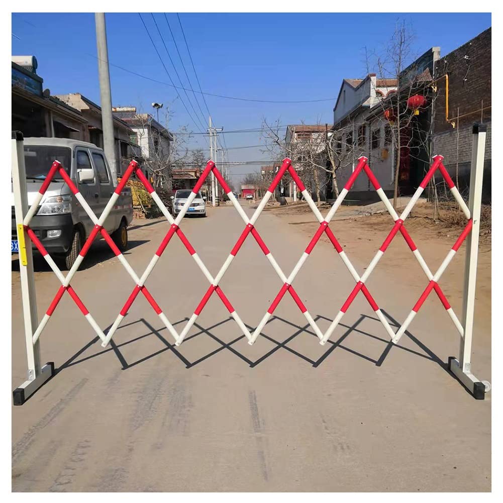 Barrière de sécurité piétons portable et extensible rouge et blanc