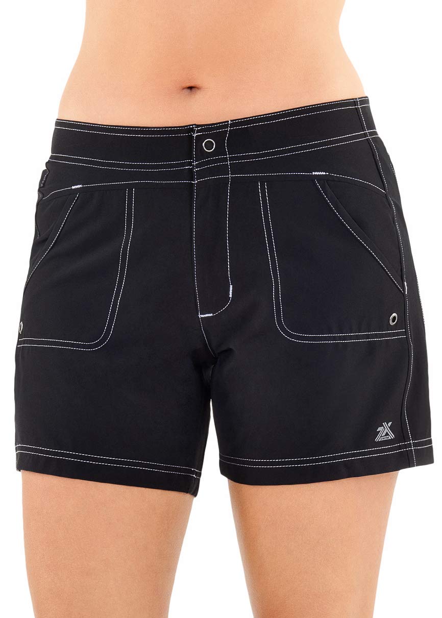 ZeroXposurWomens Swim Shorts 6 Inch Inseam - Hybrid Board Shorts for Women Swim - Beach Shorts for Women with Brief Liner