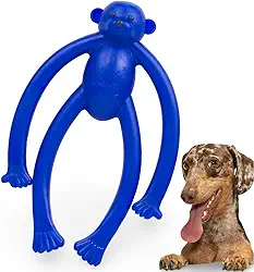 Brinquedo Macaco Mordedor Cachorro Borracha Maciça Petbuco Super Resistente Cães Porte Pequeno (Azul)