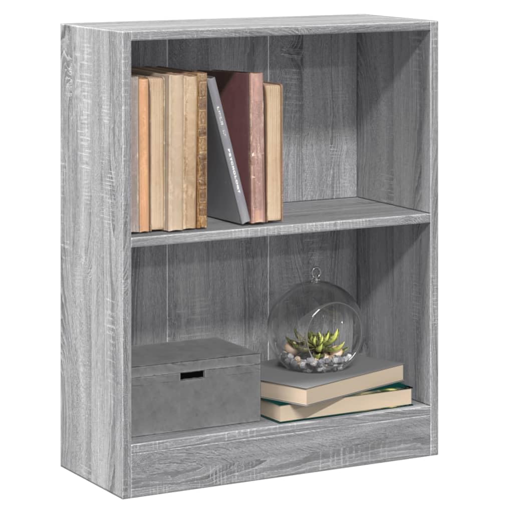 Estantería Compacta de 2 Capas con Amplio Espacio Expositor, Estantería Multiusos para Libros DVD CD Videojuegos y Objetos Decorativos, de Madera Fácil de Limpiar