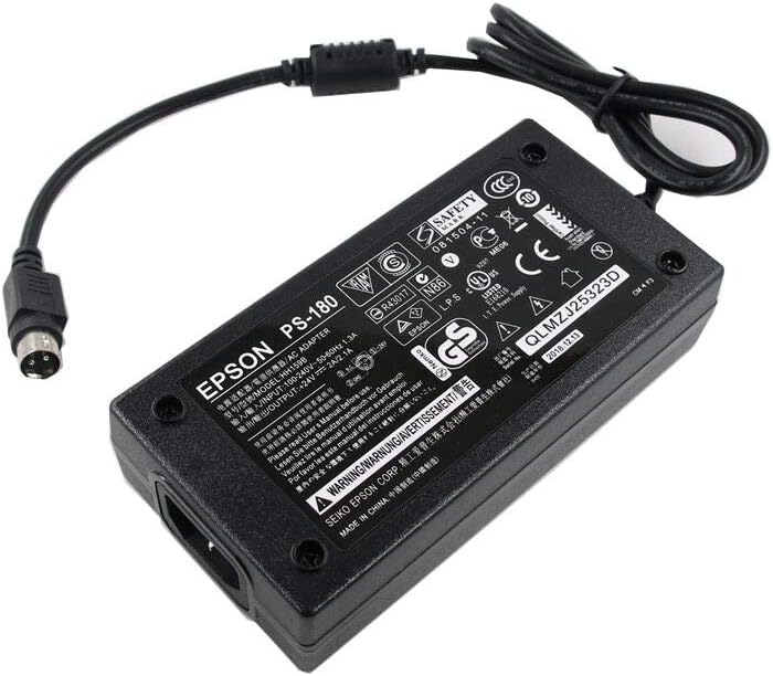 24V AC Adapter Replacement Fit for Epson PS-180 PS-170 PS-150 PSA242 C32C825343 M159A M159B M235A M129C TM-T88II TM Series T88III POS Printer DC Charger Power Supply Cord