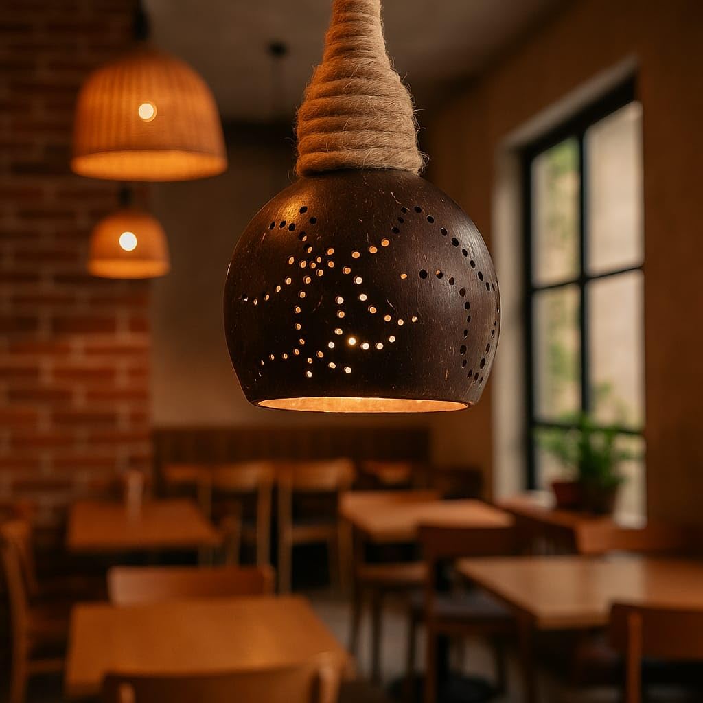 Coconut Shell Hanging Lamp
