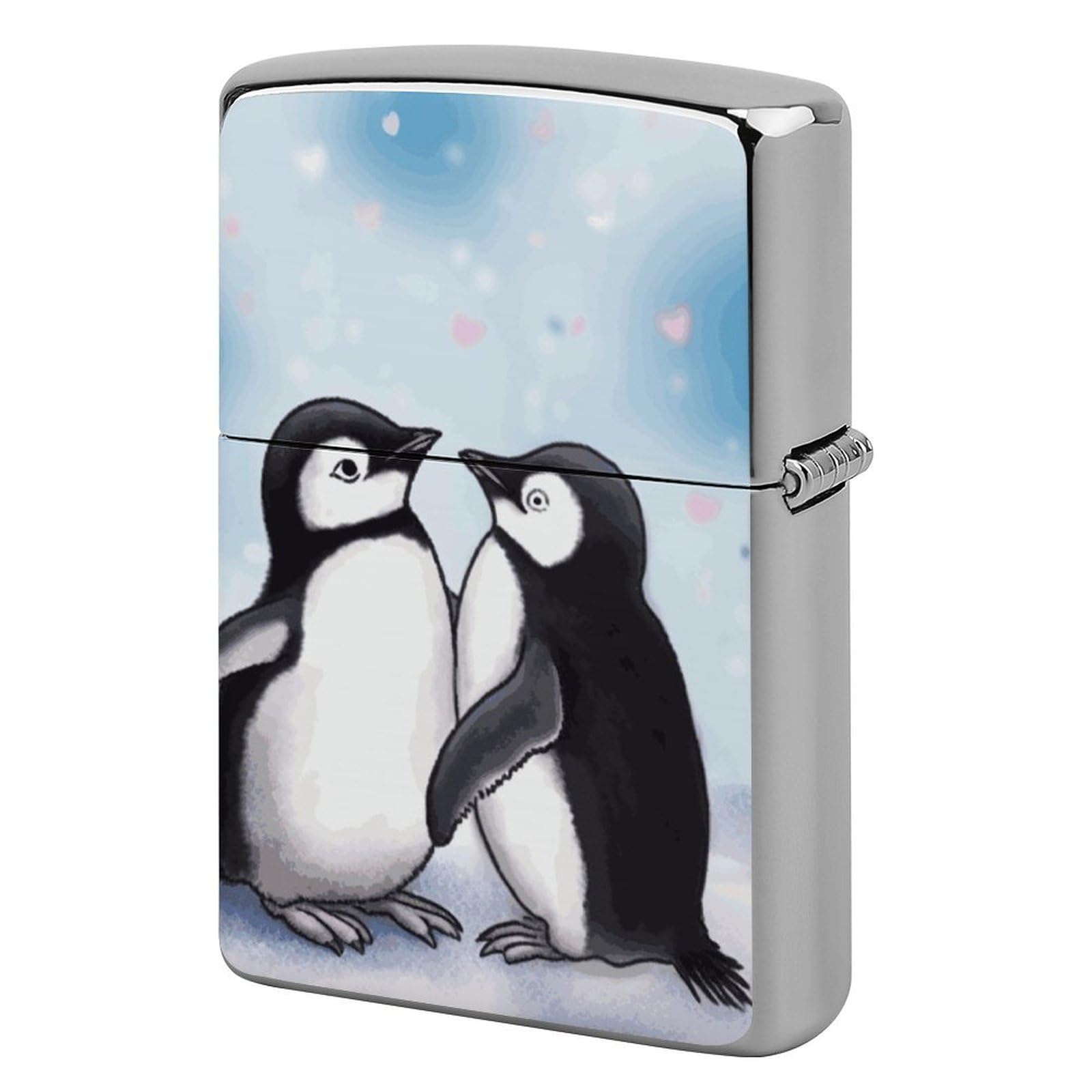 I Love Penguins Lighter Case for Men, Personalized Lighter Cover for Valentine's Day Gifts, Flip-Top Lighters Shell for Outdoor, Portable Lighters Protective Sleeve