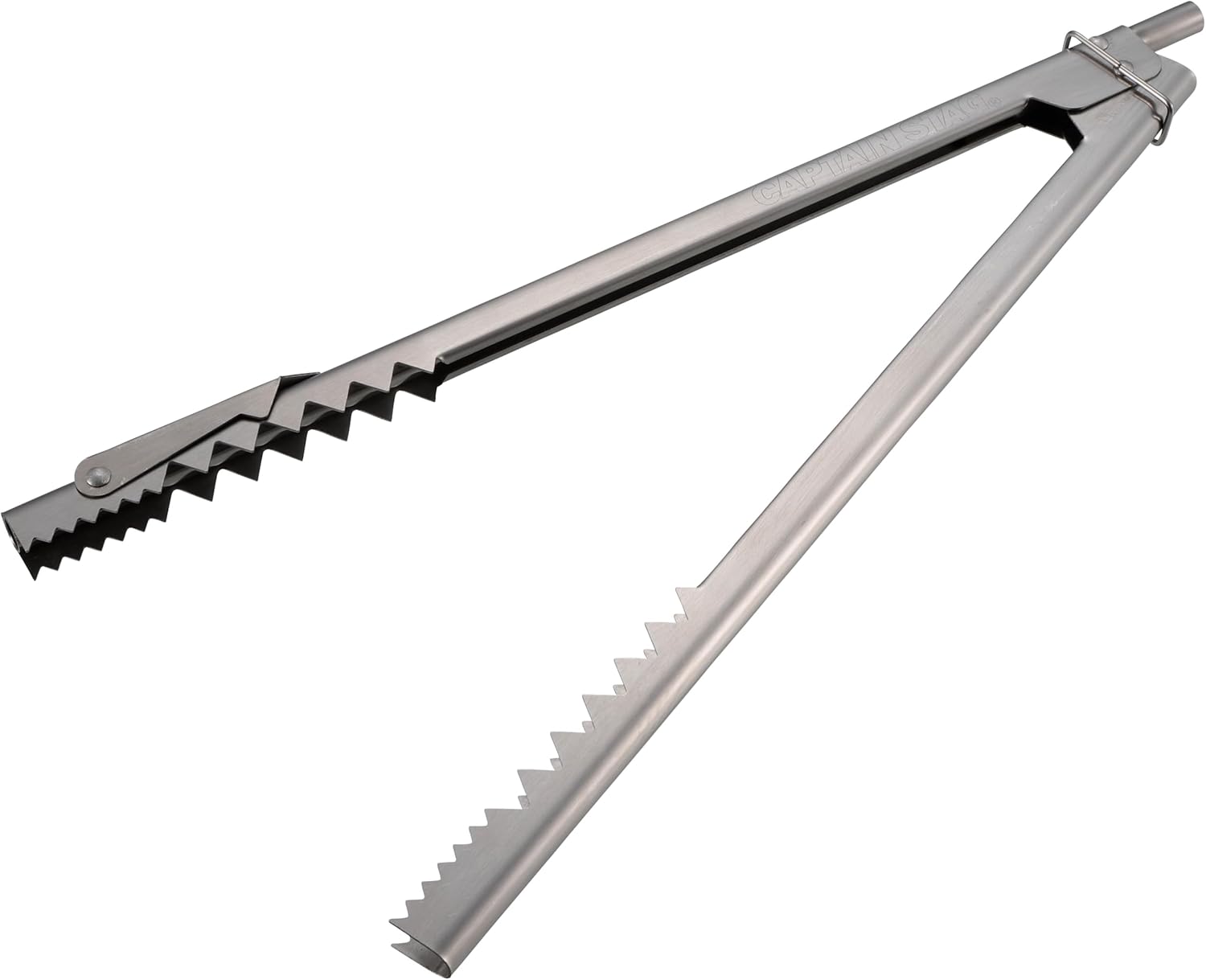 Captain Stag UG-3306 Outdoor BBQ Charcoal Shears Tongs, Fire Blowing Rod, Bellows, Fire Sprayer, Stainless Steel