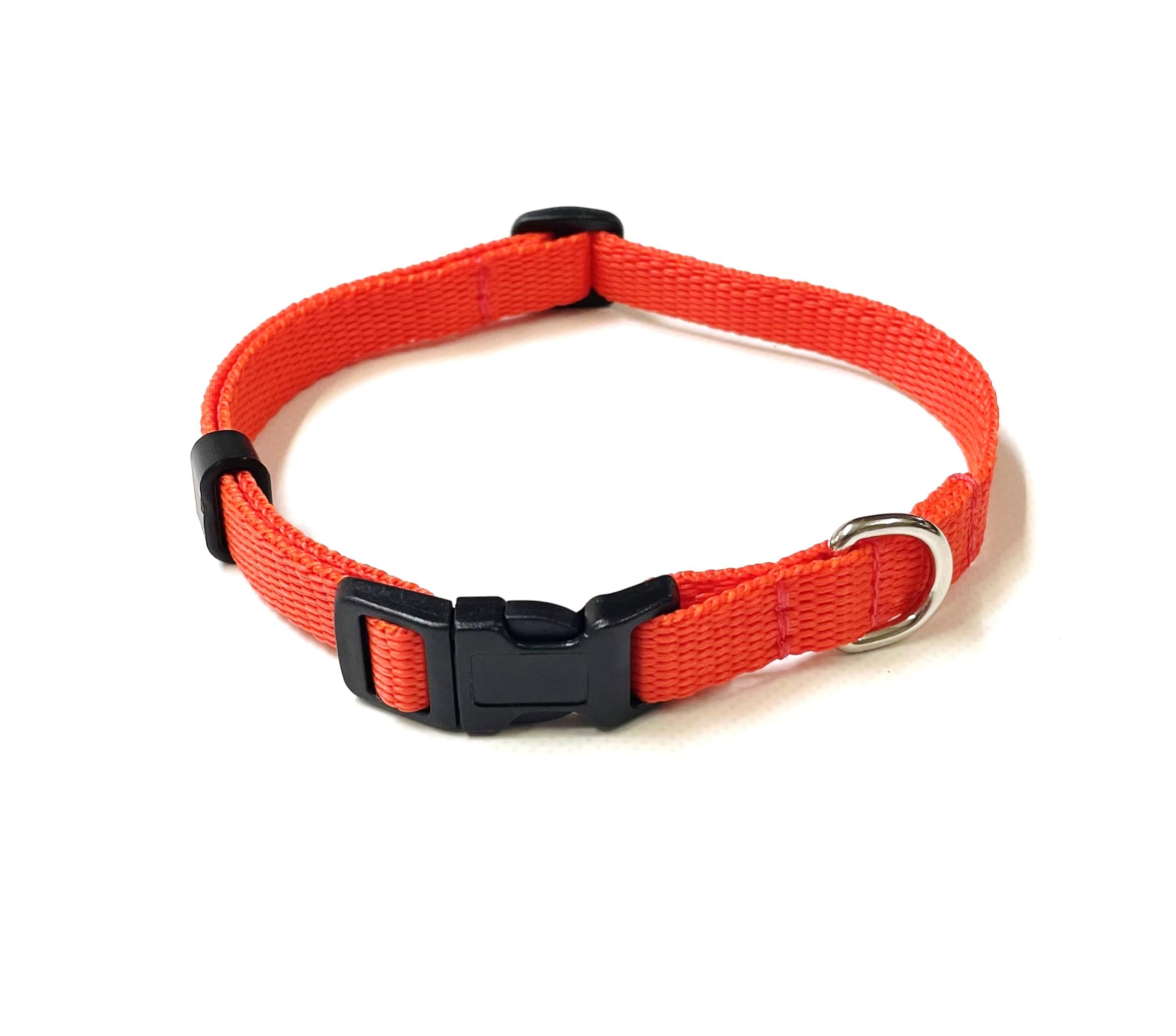 Puppy Collar Small Dog Collar Adjustable Strong Durable Training Walking 13mm Webbing (Small (10" - 15"), Orange) — image 1